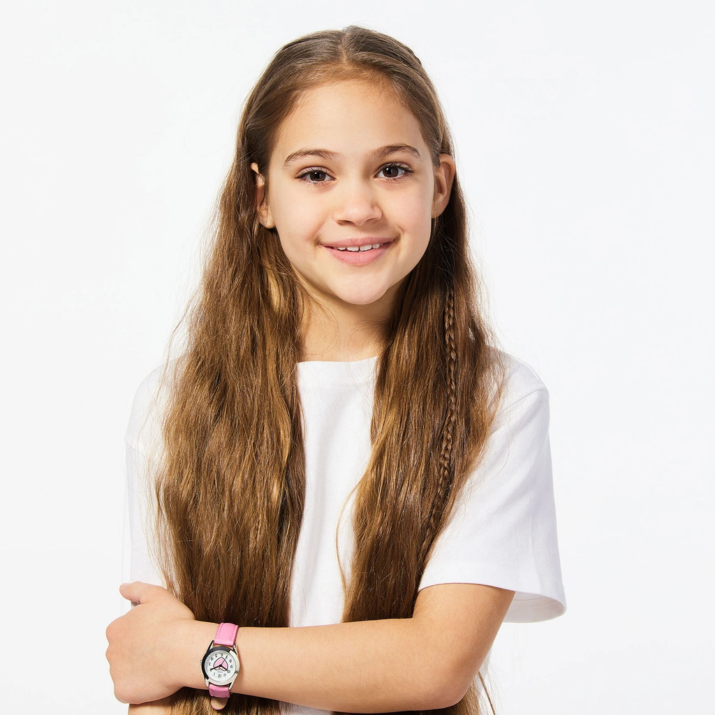 Regal barnklocka & smyckeskrin - silver/rosa, 27 mm