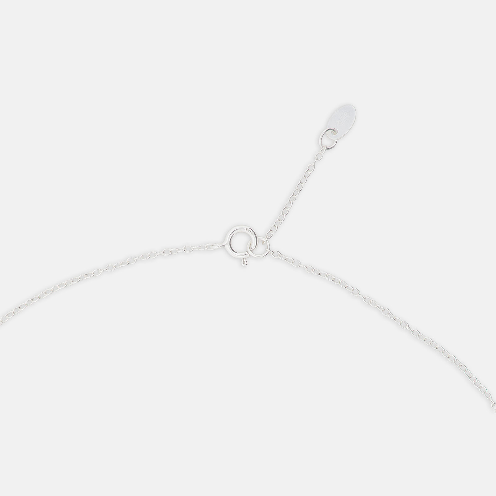 Silverhalsband för barn - öppet vitt hjärta, 36+2 cm