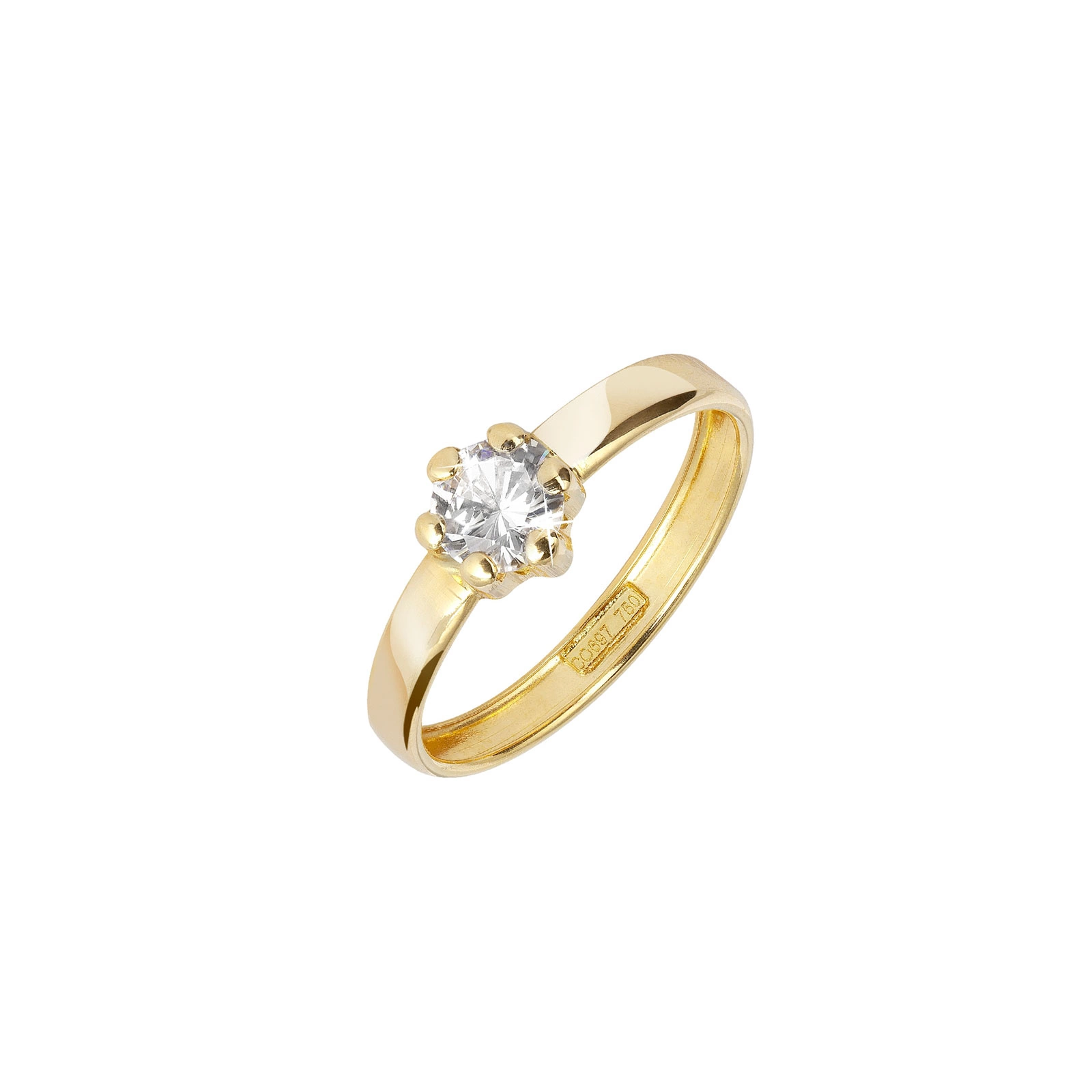 18k guldring med Kubisk Zirkonia