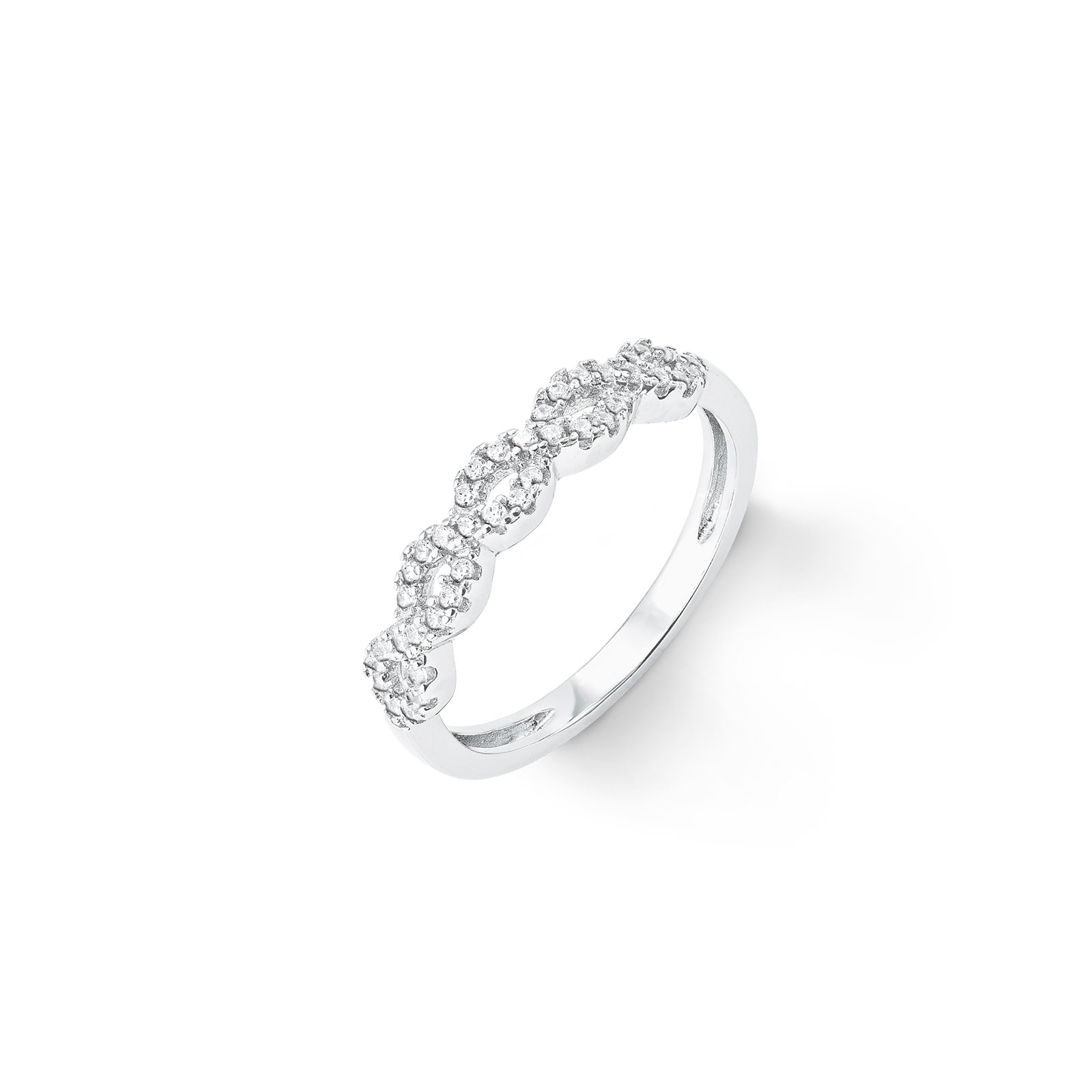 Ring 925 Sterling Silver - vita Kubisk Zirkonia
