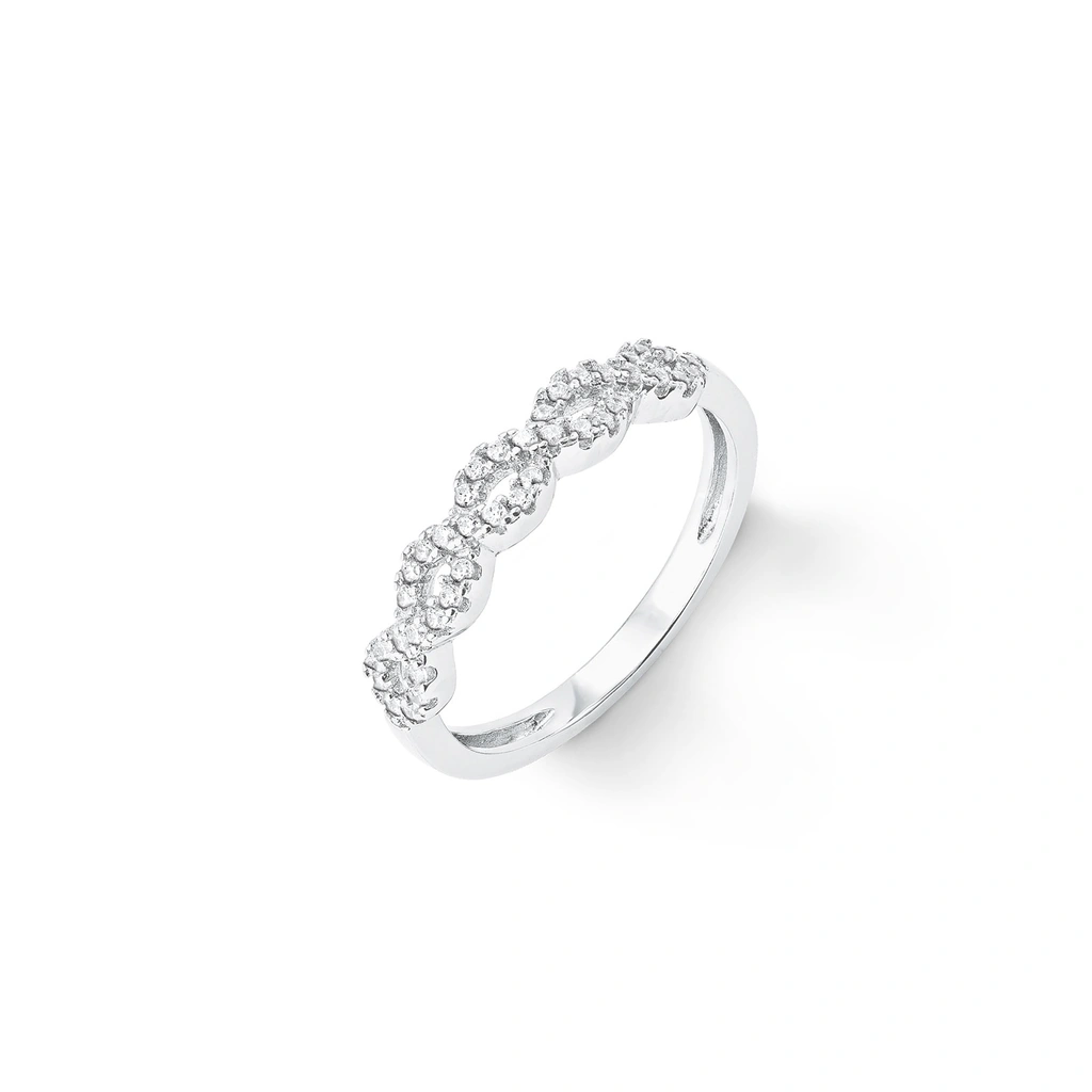 Ring 925 Sterling Silver - vita Kubisk Zirkonia