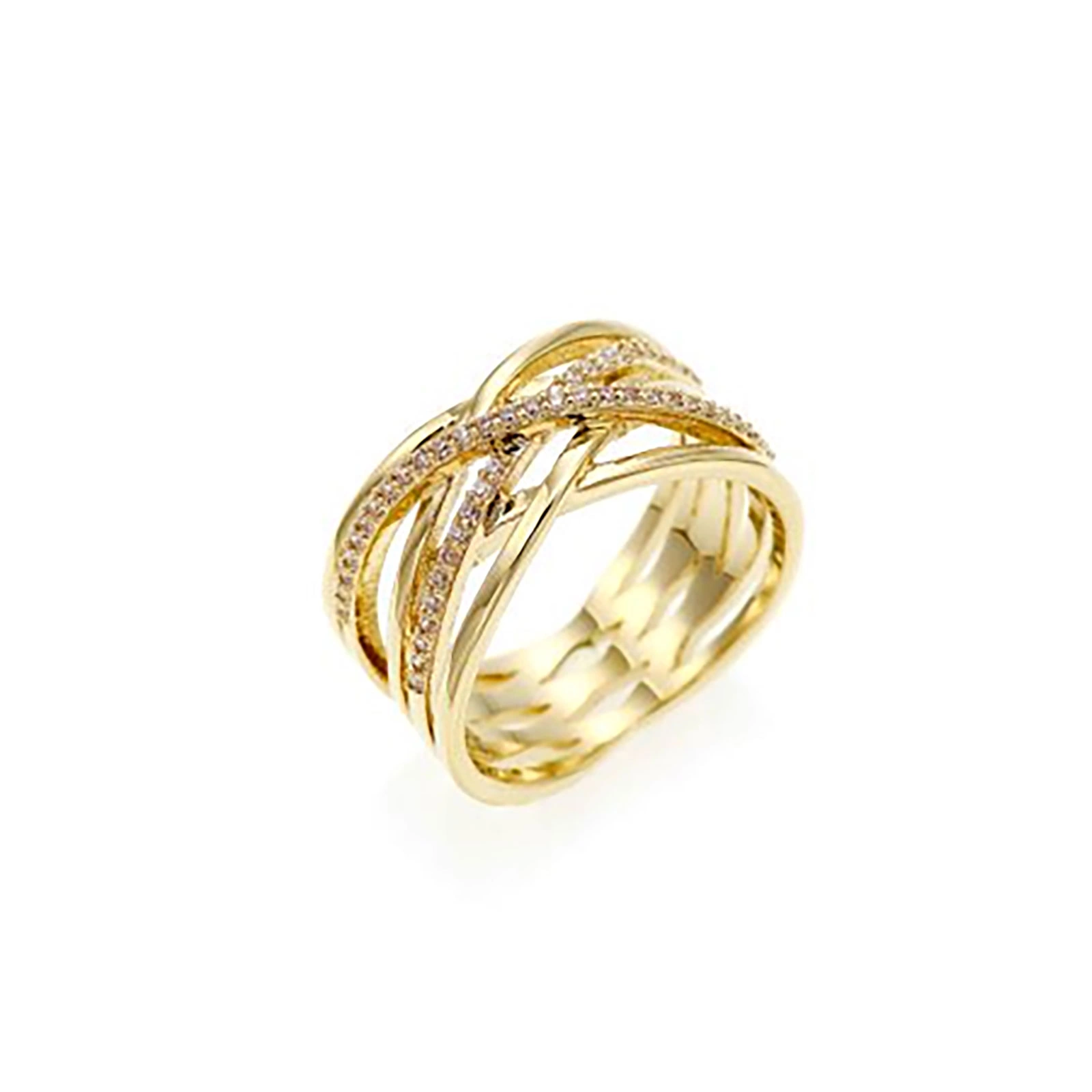 18k guldpläterad bred ring