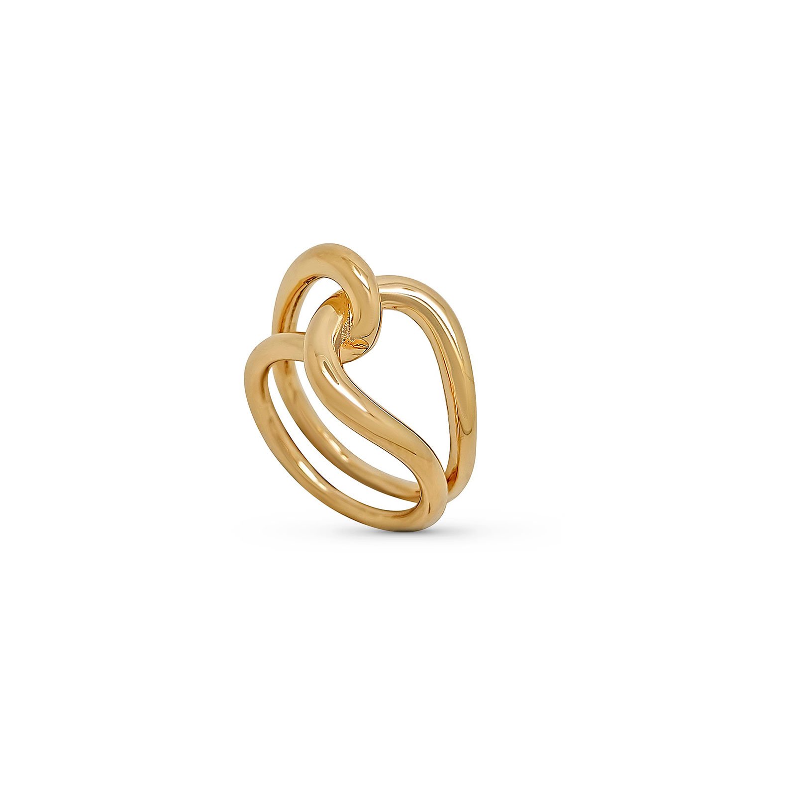 18k guldpläterad ring - öglor
