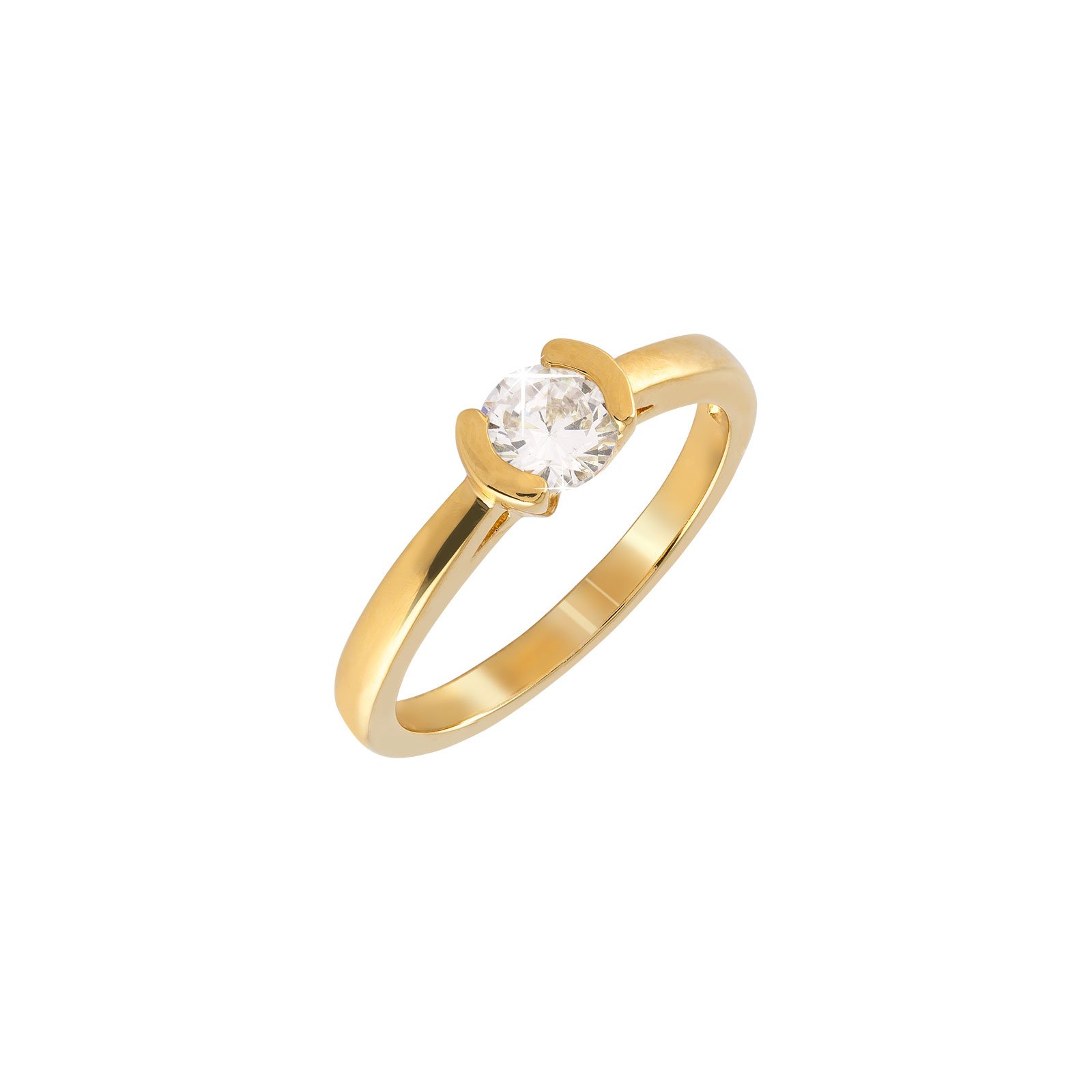 18k Guldpläterad ring - kubisk Zirkonia 5mm
