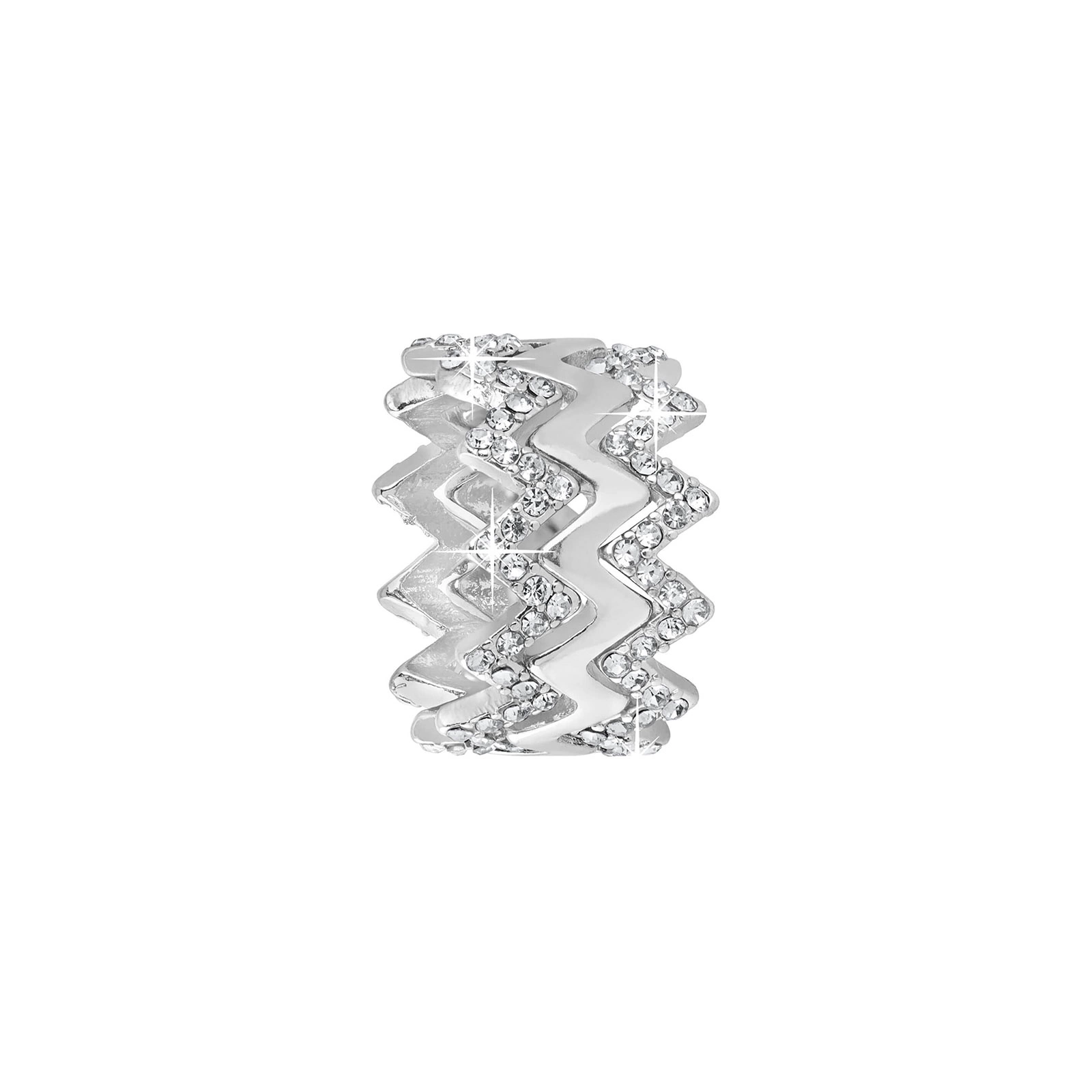3-pack vågiga ringar - silverfärg