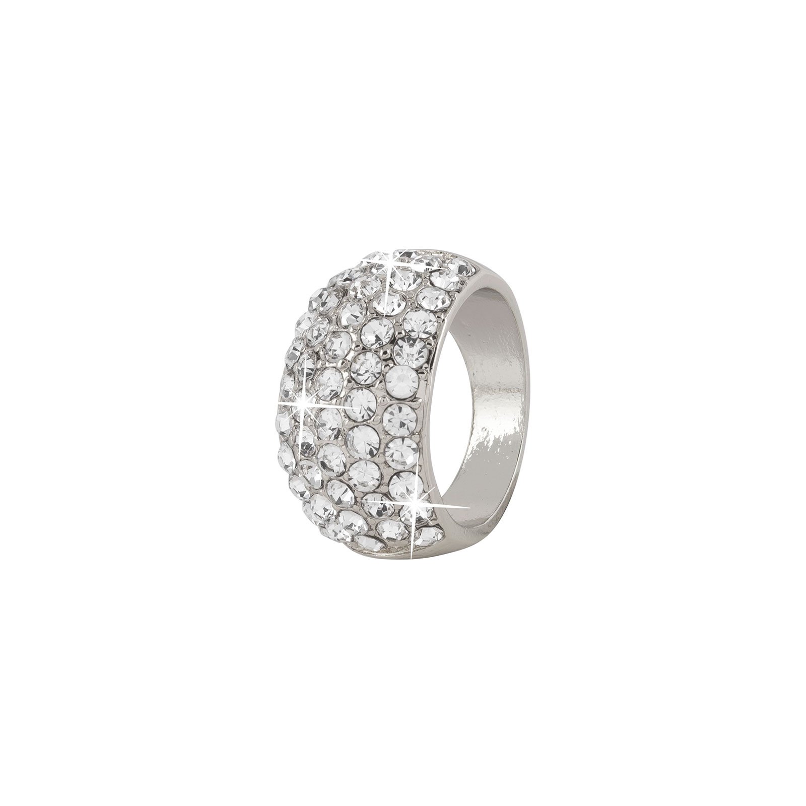 Bred ring med stenar - silverfärgad