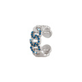 Silverfärgad ring kedja med blå stenar - onesize