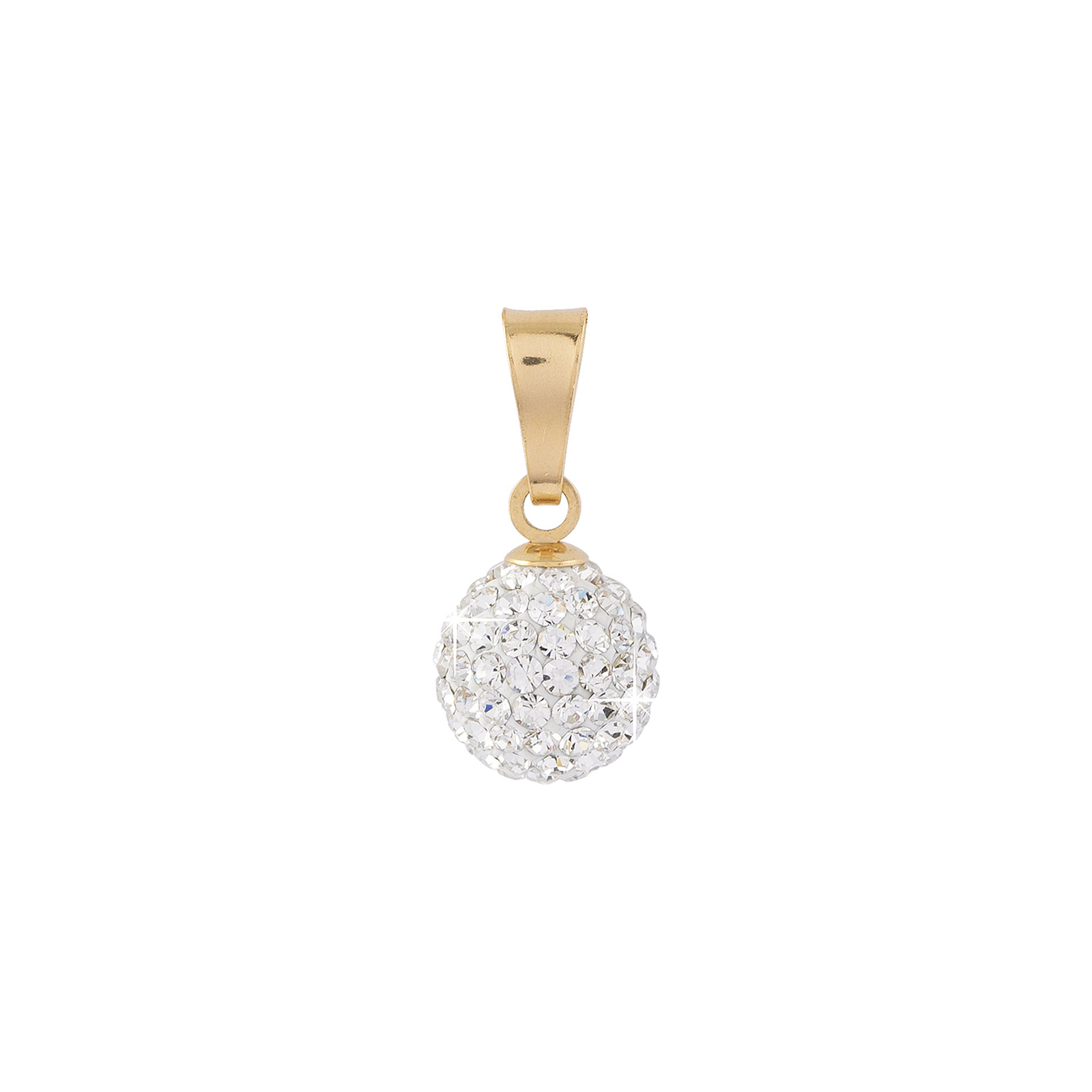 Hängsmycke 18k guld - Boll, kristaller 8 mm