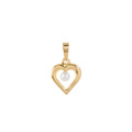 Berlock 18k guld - Hjärta med liten pärla 11 mm