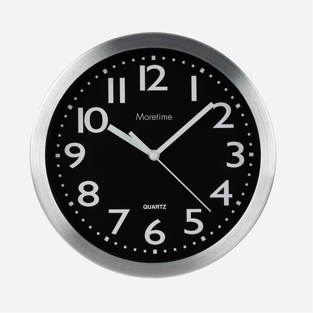 Väggklocka - silver/svart, 20 cm