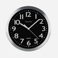 Väggklocka - silver/svart, 20 cm