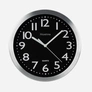 Väggklocka - silver/svart, 20 cm
