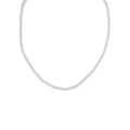 Pärlhalsband - vita pärlor, 40+8 cm