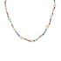 Halsband, multifärgade pärlor & blommor - 38 cm