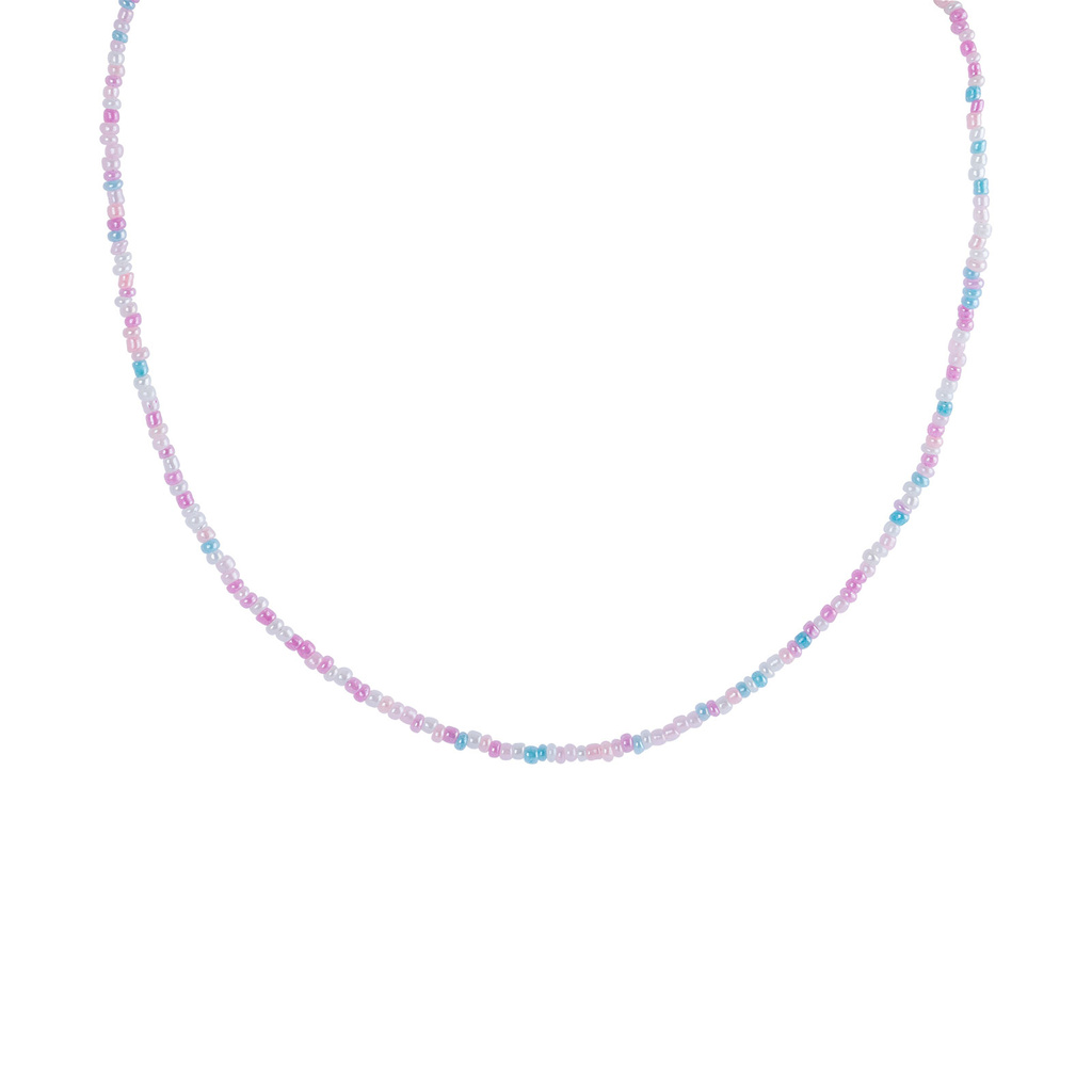 Halsband, pastellfärgade pärlor - 42 cm