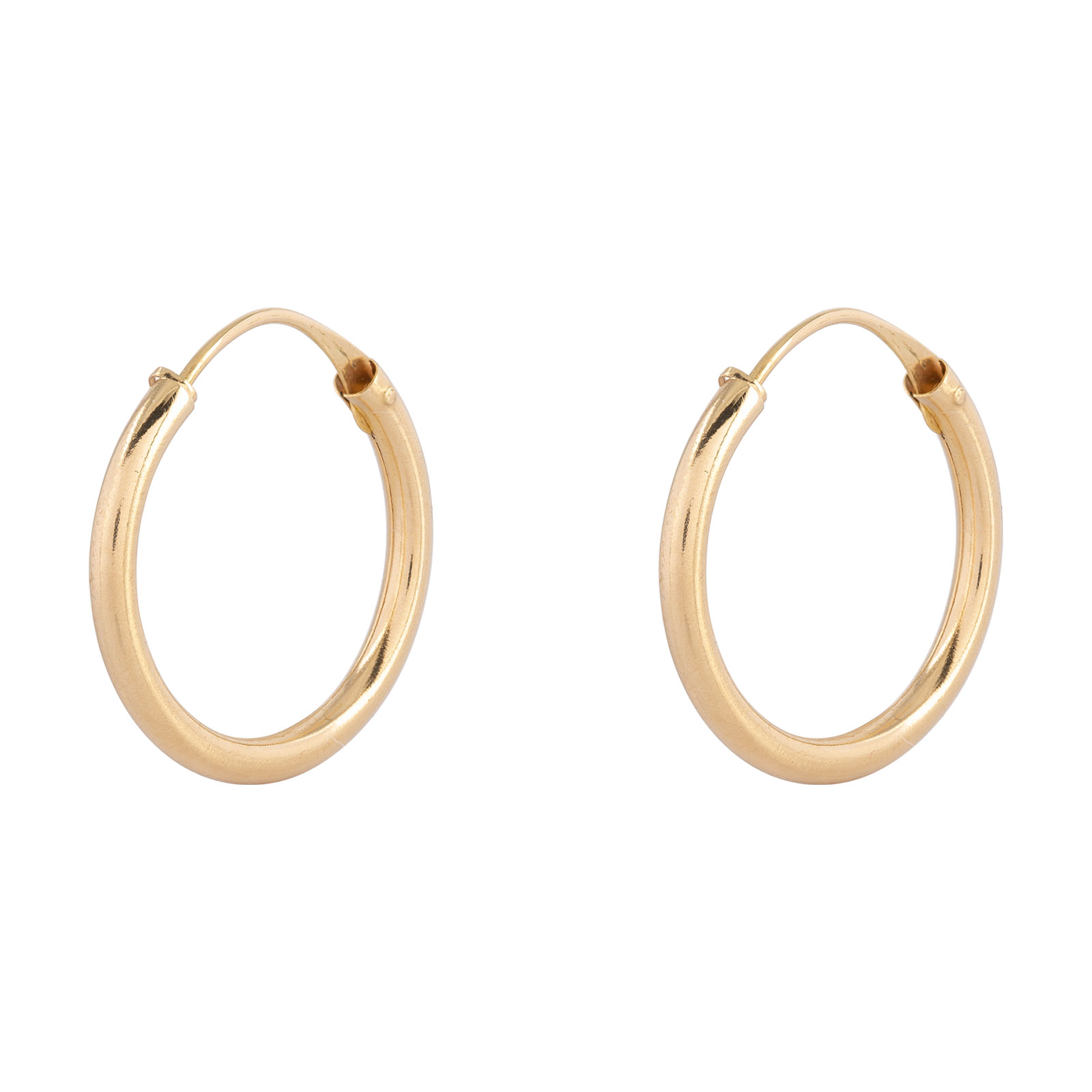 Örhängen 18k guld - rörformade hoops 10 mm