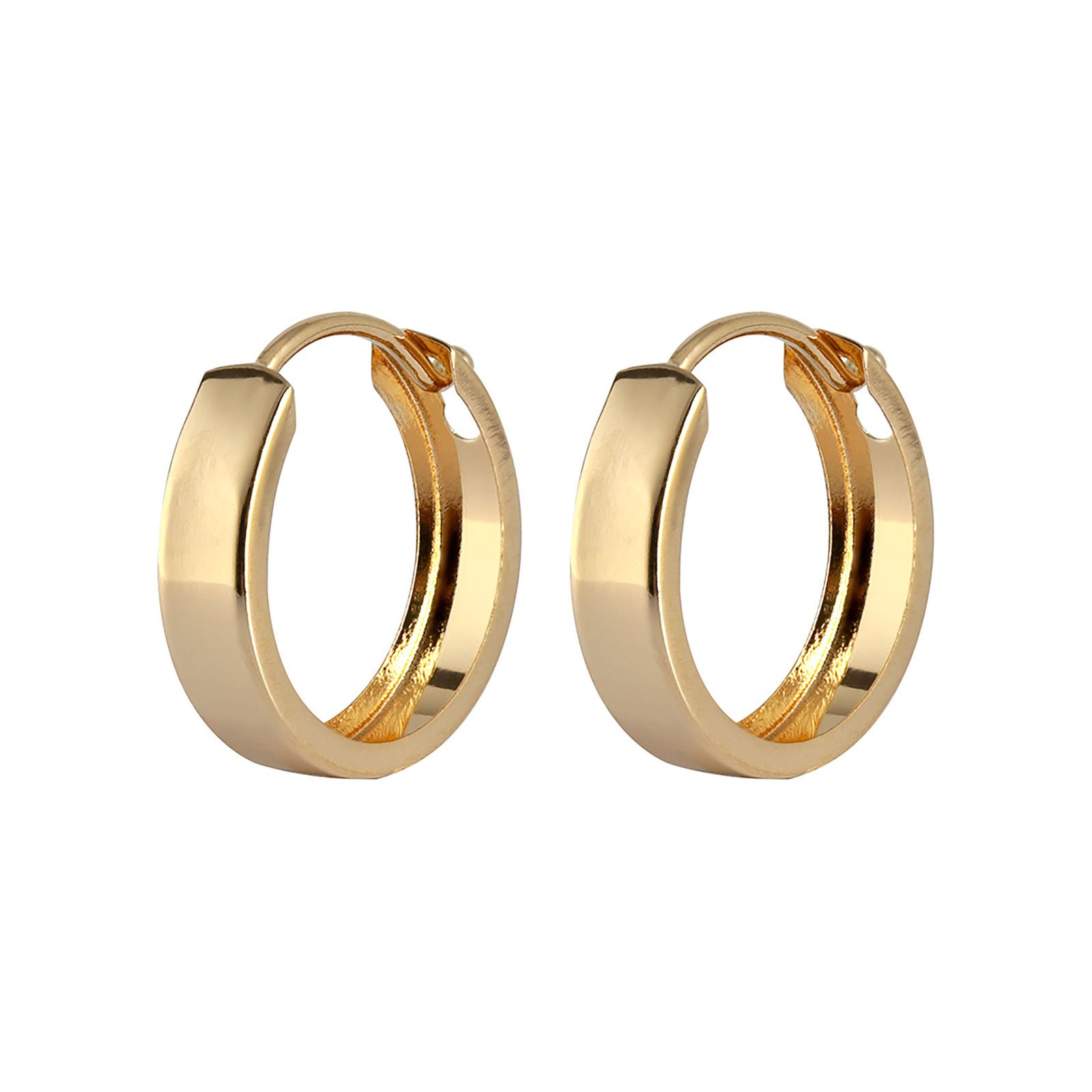 Örhängen 18k guld - kupade hoops 12 mm /3 mm