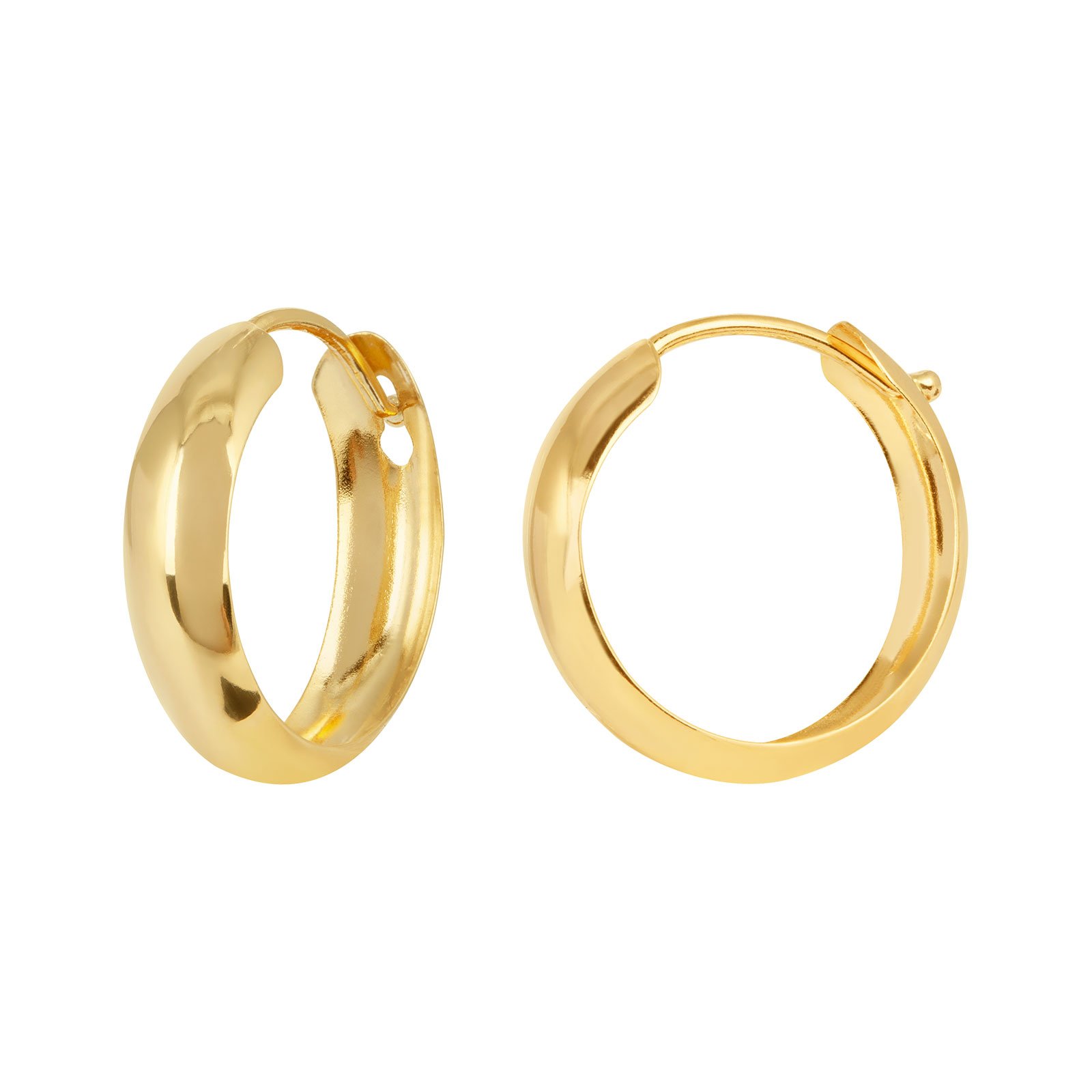 Örhängen 18k guld - raka hoops 12 mm /3 mm