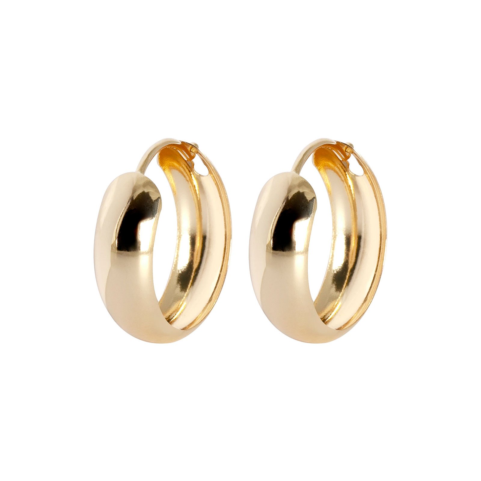 Örhängen 18k guld - kupade hoops 15 mm /4 mm