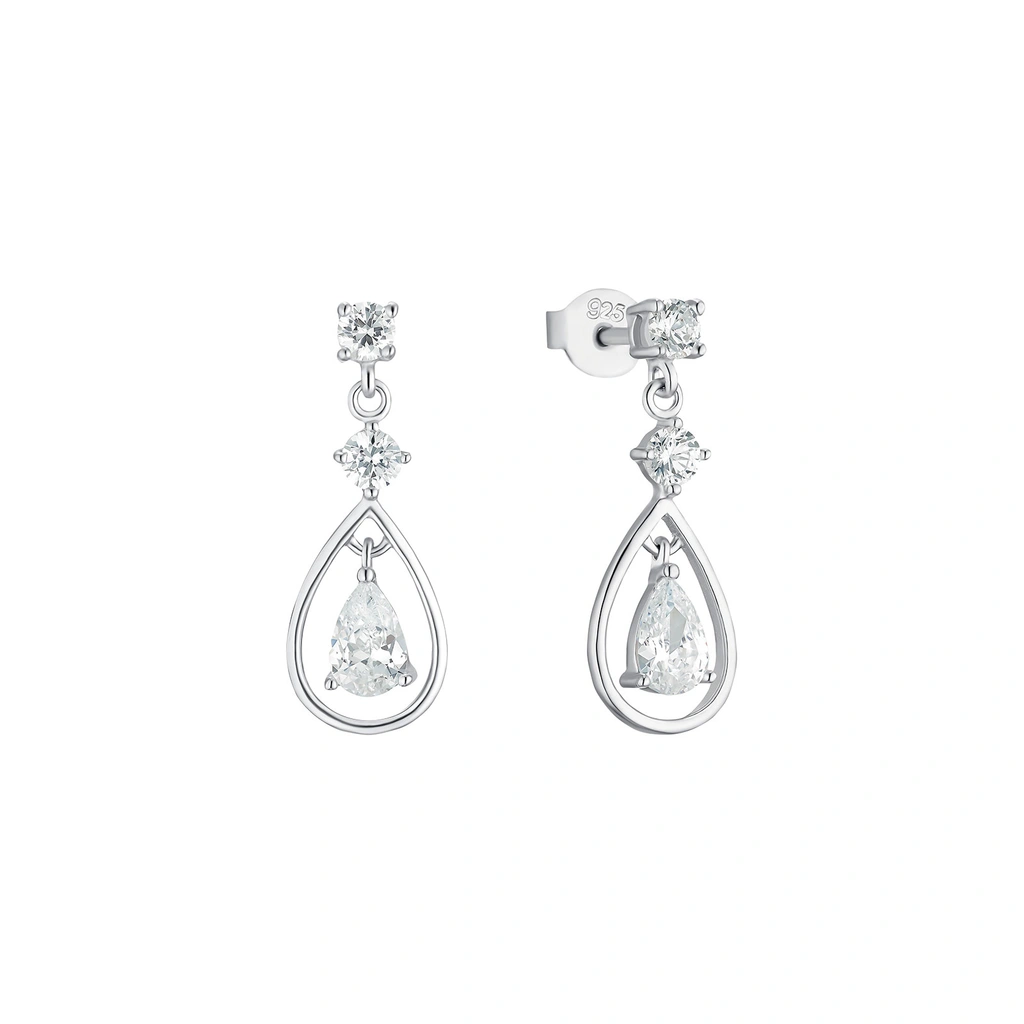 Silverörhängen, hängande droppar - 22 mm