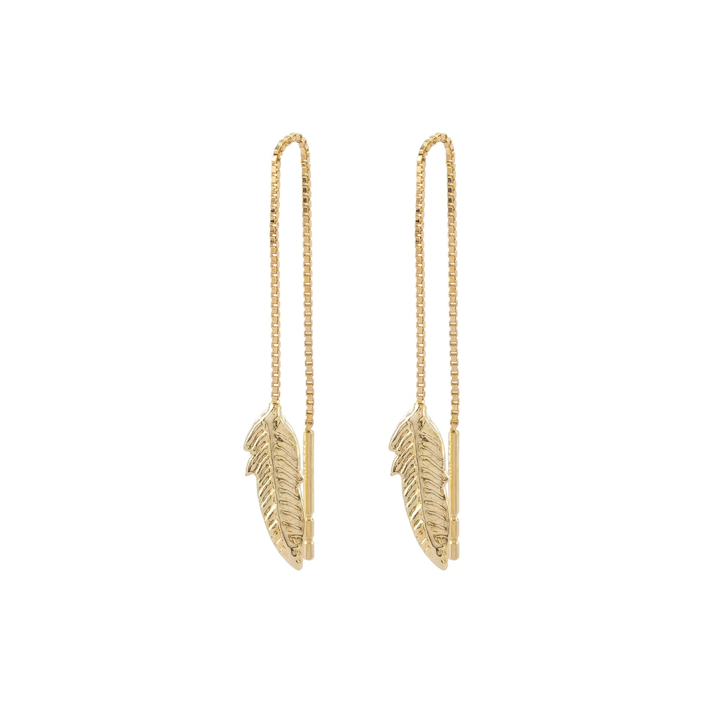 Örhängen 9k guld - fjädrar