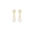 Örhängen 9k guld - odlade sötvattenpärlor 5x17 mm