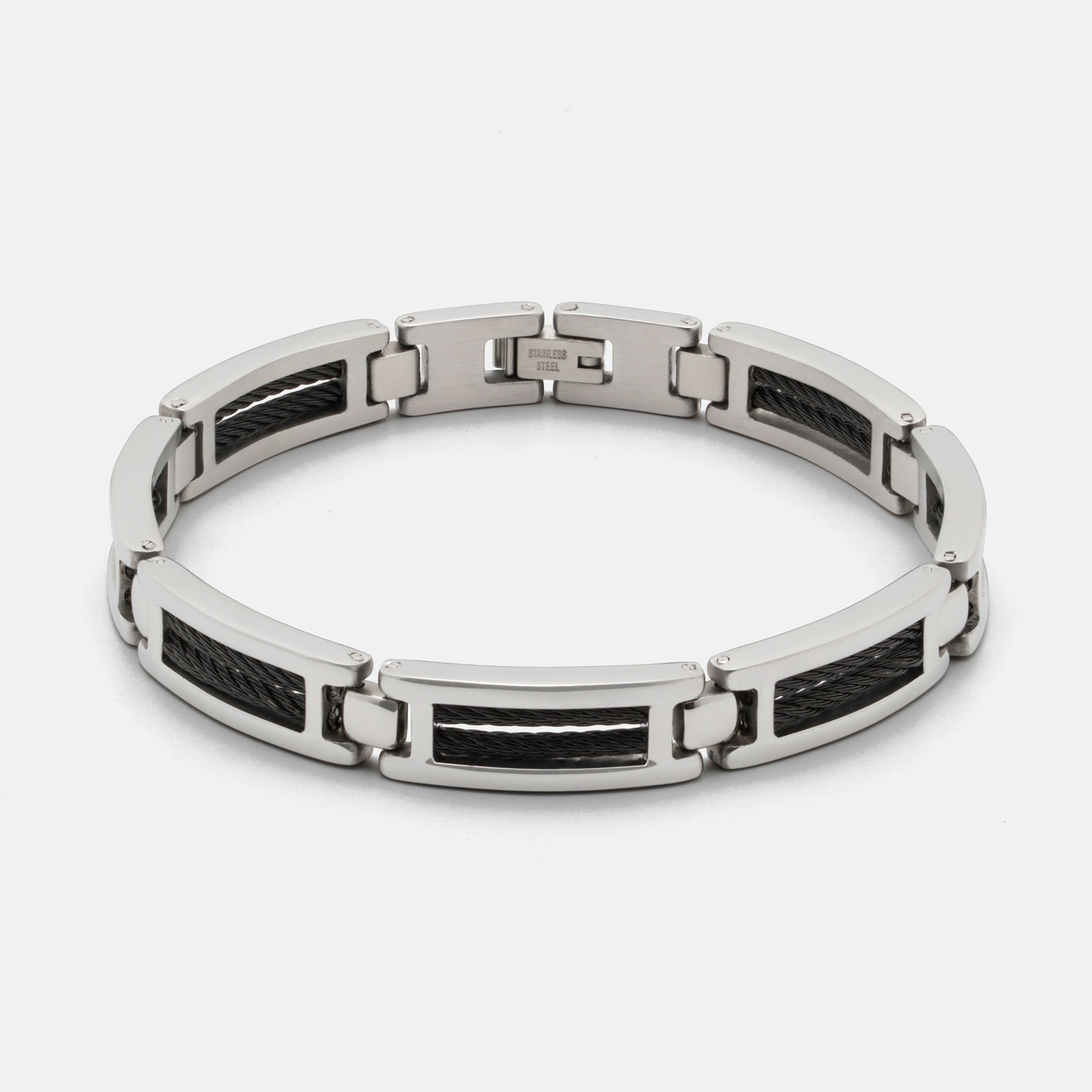 Armband herr - stål med vajer