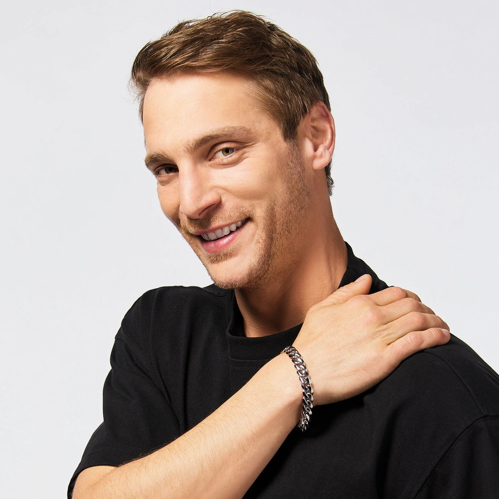 Stålarmband herr -  pansar, 10 mm, 22 cm