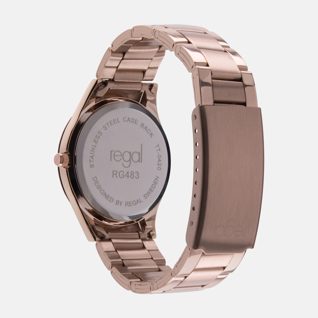 Regal klockset dam - metallband, rosegold, 34mm