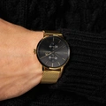 Black Oak Shumardii klocka herrklocka - svart/guld, 42 mm