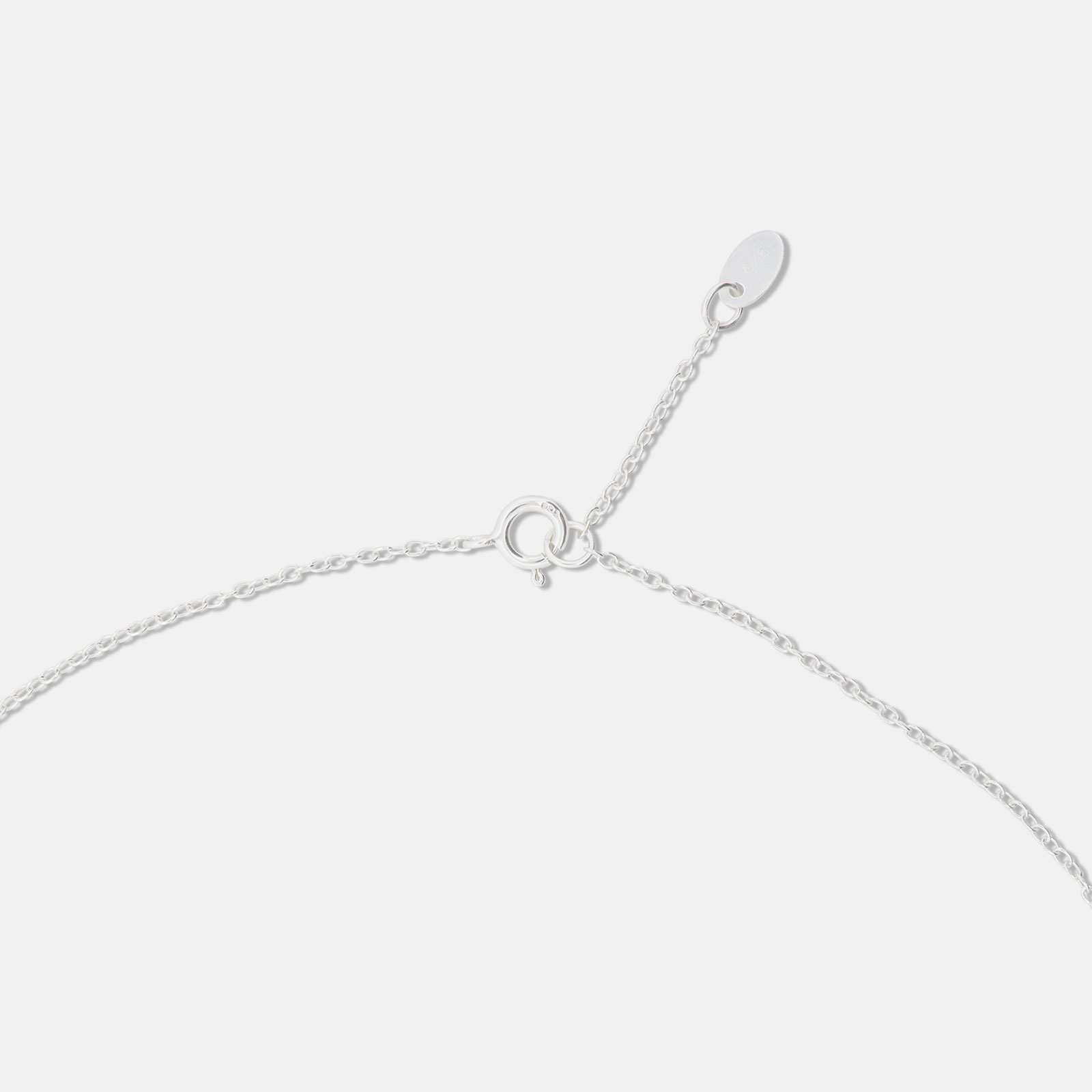 Silverhalsband för barn - hjärta, flerpläterade kristaller, 36+2 cm