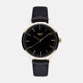 Regal damklocka - svart band, guldton/svart, 36mm