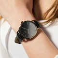 Regal damklocka - svart band, guldton/svart, 36mm