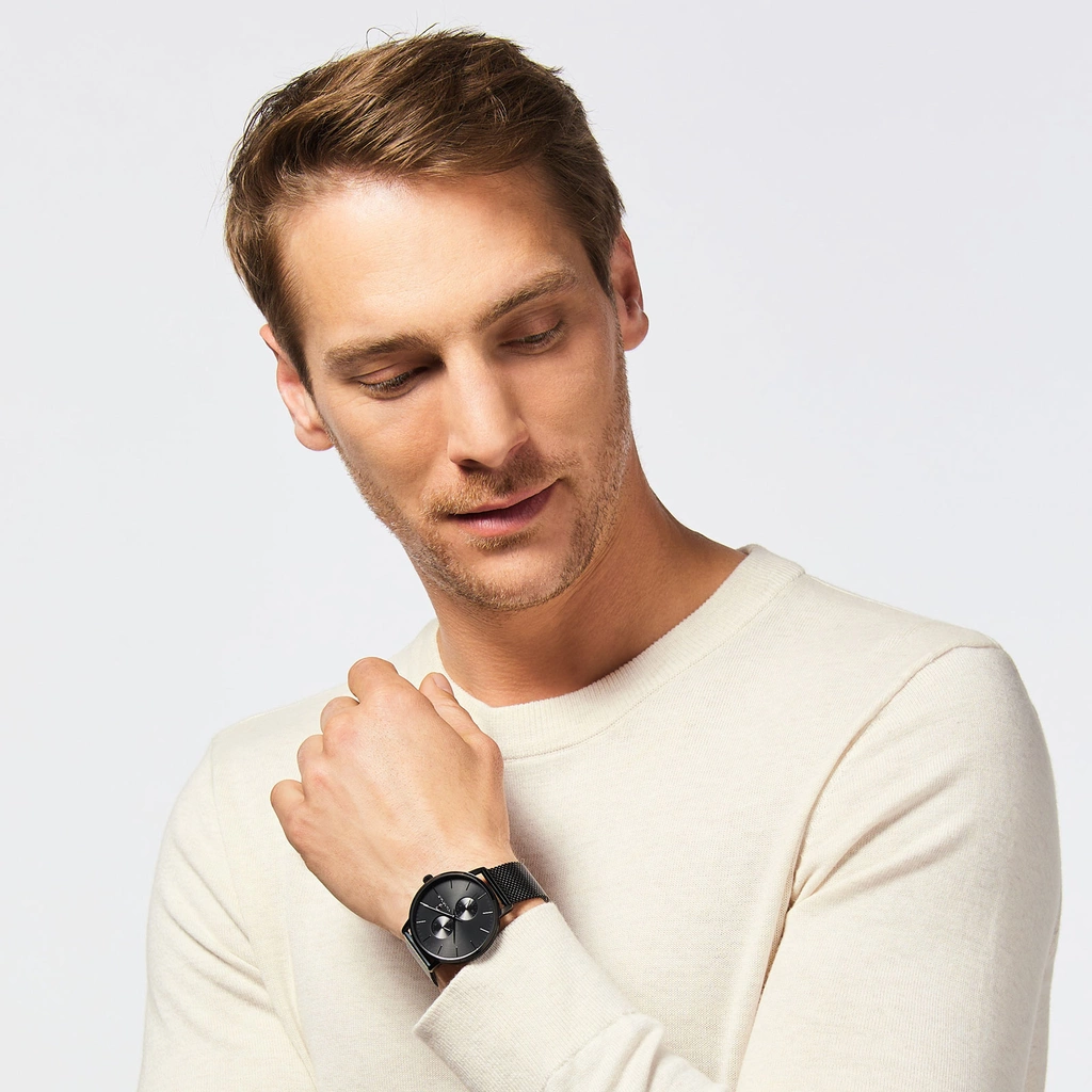 Black Oak Shumardii herrklocka - svart, 42 mm