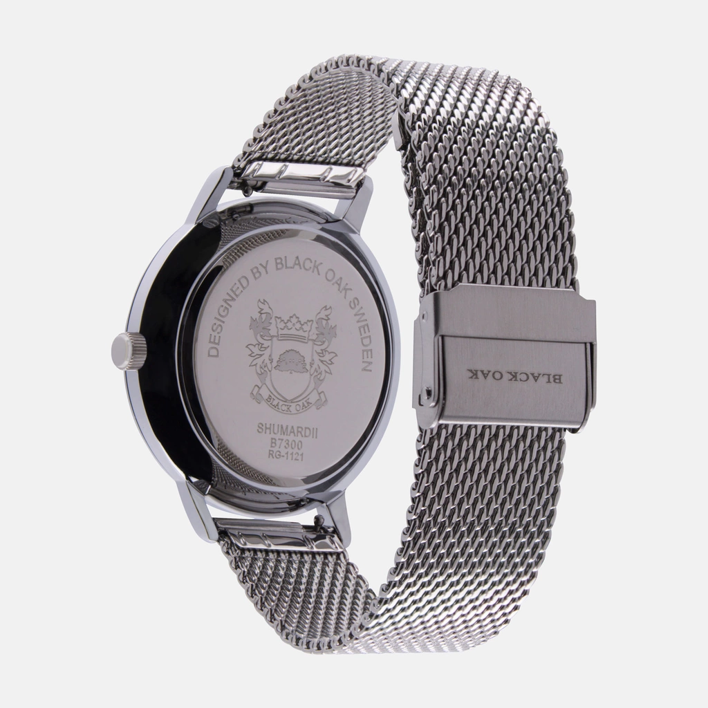 Black Oak Shumardii klocka herrklocka - silver/blå, 42 mm