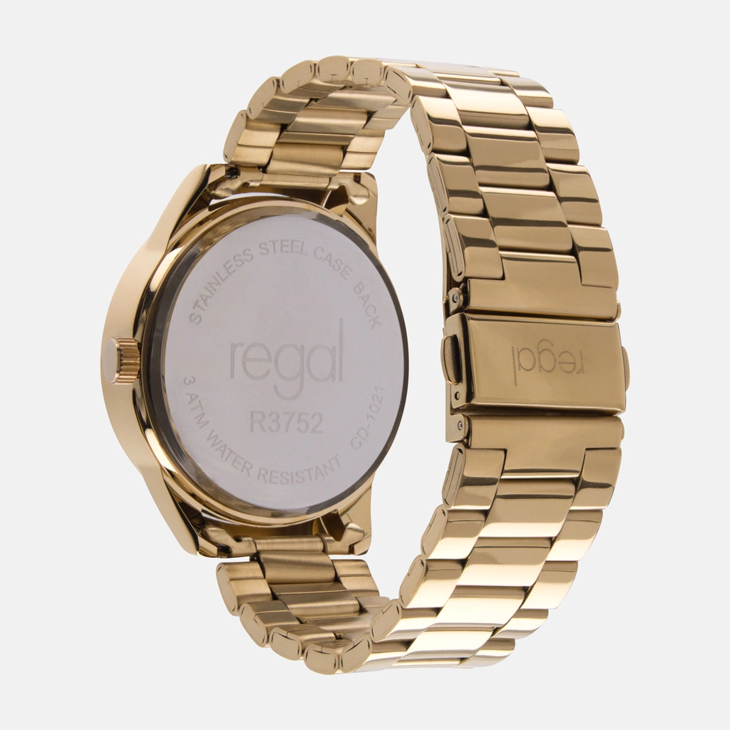 Regal herrklocka - metallband, guldton/svart, 41mm