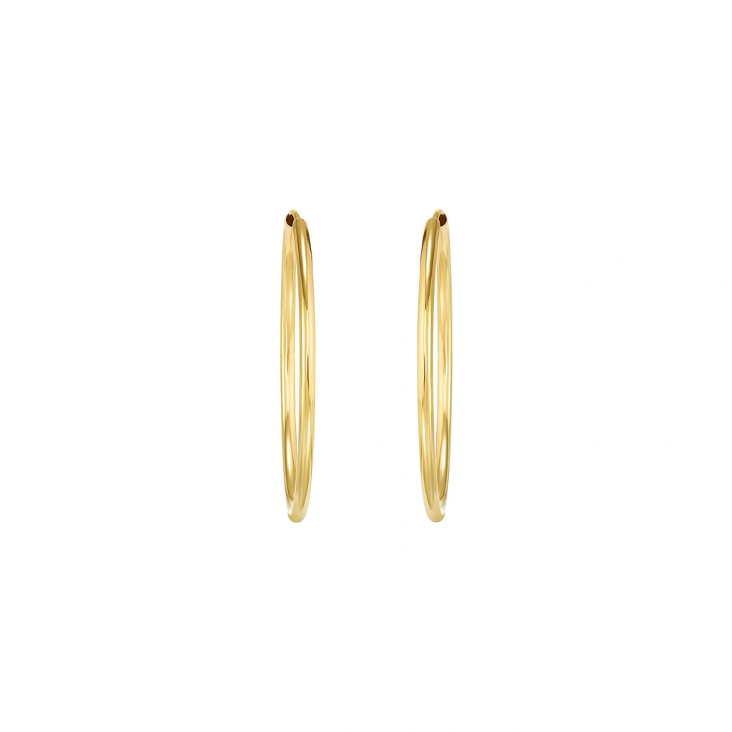 Örhängen 9k guld - rörformade hoops 30 mm