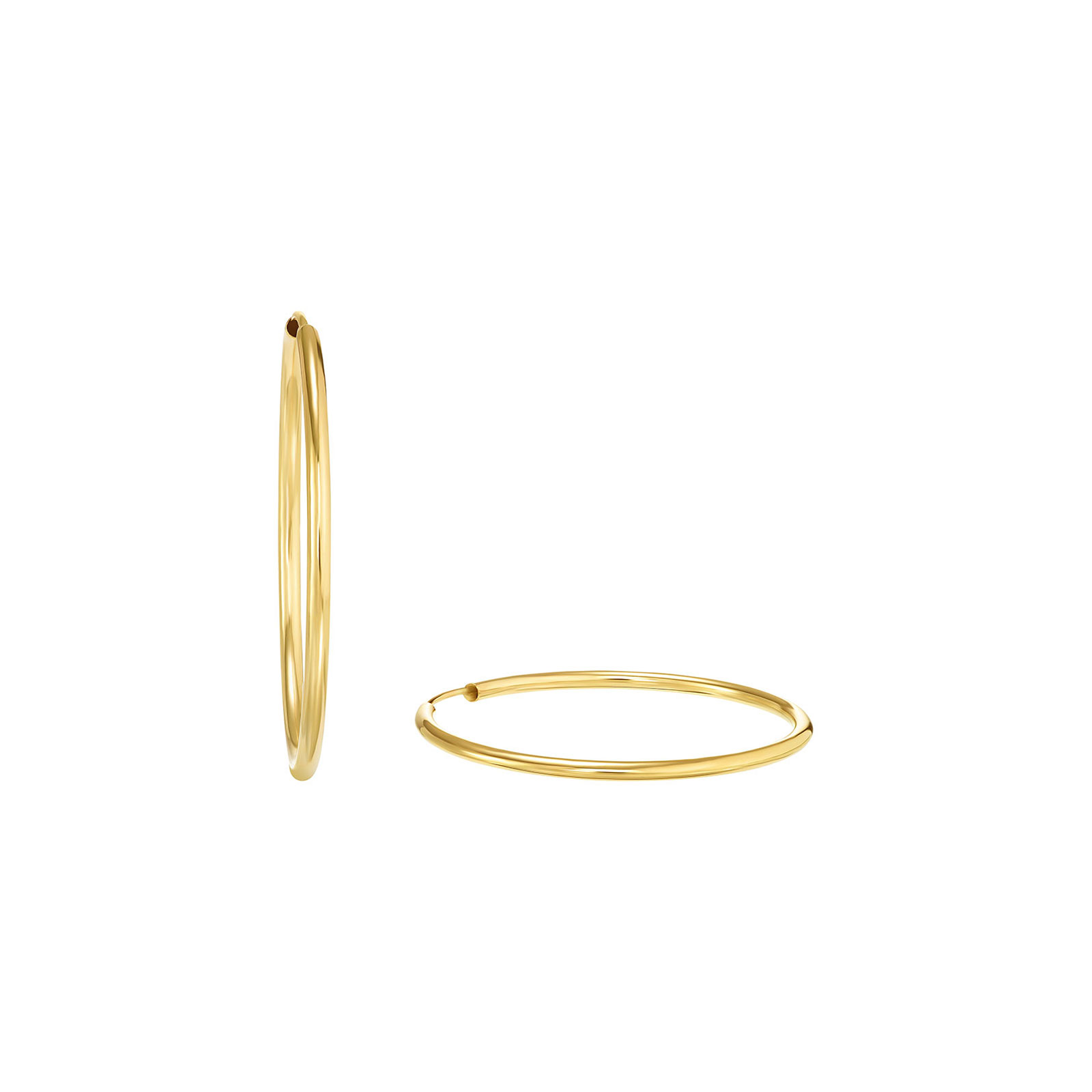 Örhängen 9k guld - rörformade hoops 30 mm