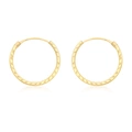 Örhängen 9k guld - mönstrade hoops 15 mm