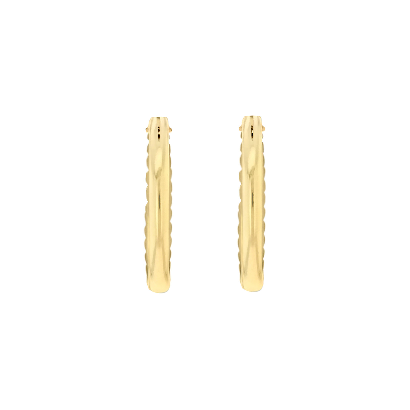 Örhängen 9k guld - mönstrade hoops 15 mm