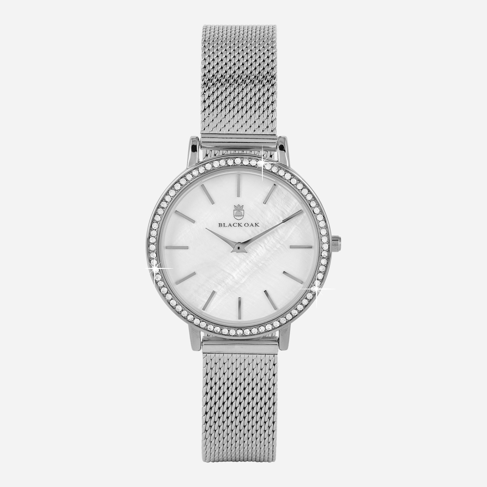 Damklocka silverfärgat meshband - Black Oak Jewel