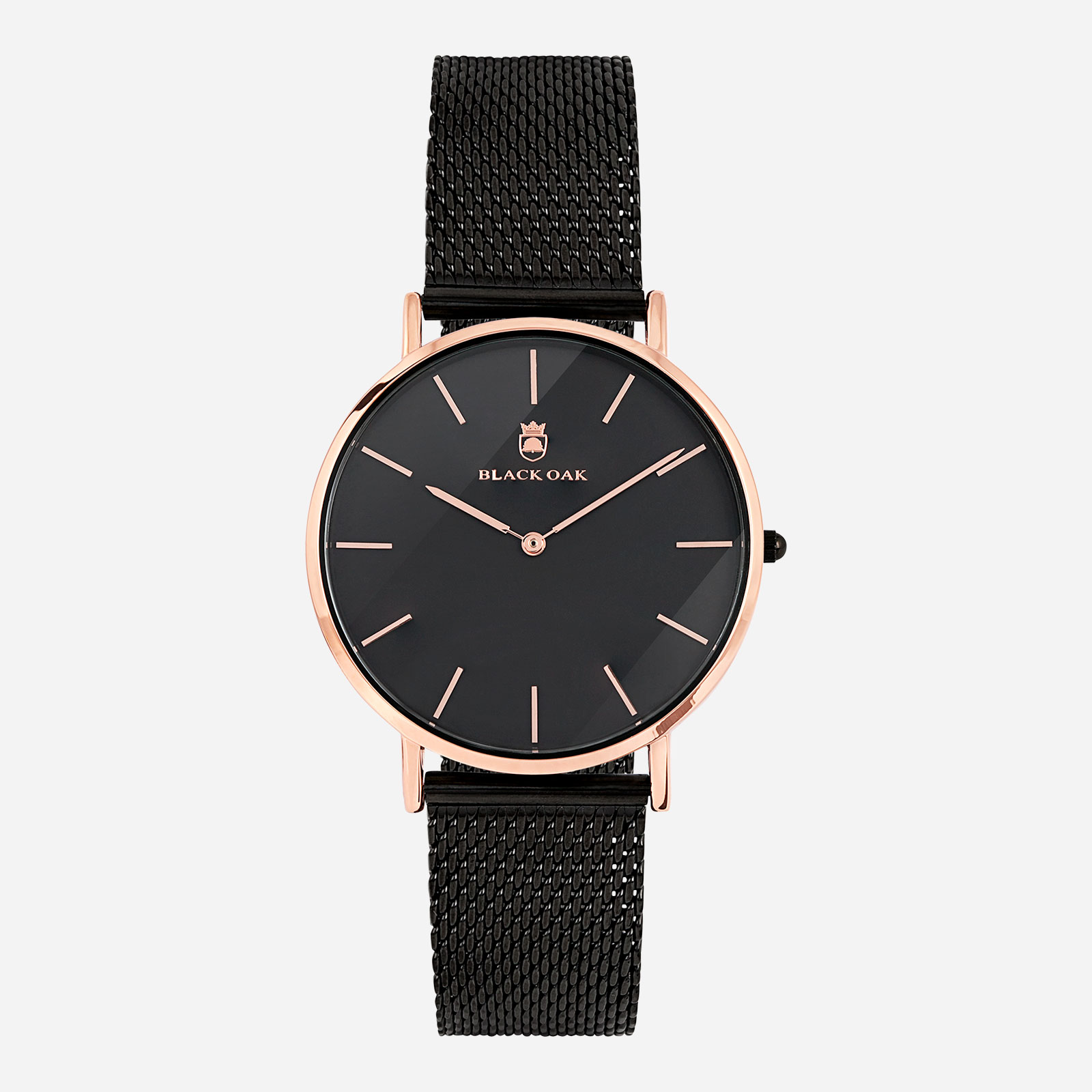 Black Oak Gerardii herrklocka - svart/rosegold, 41 mm
