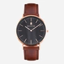 Black Oak Pagoda herrklocka - svart/rosegold, 41 mm