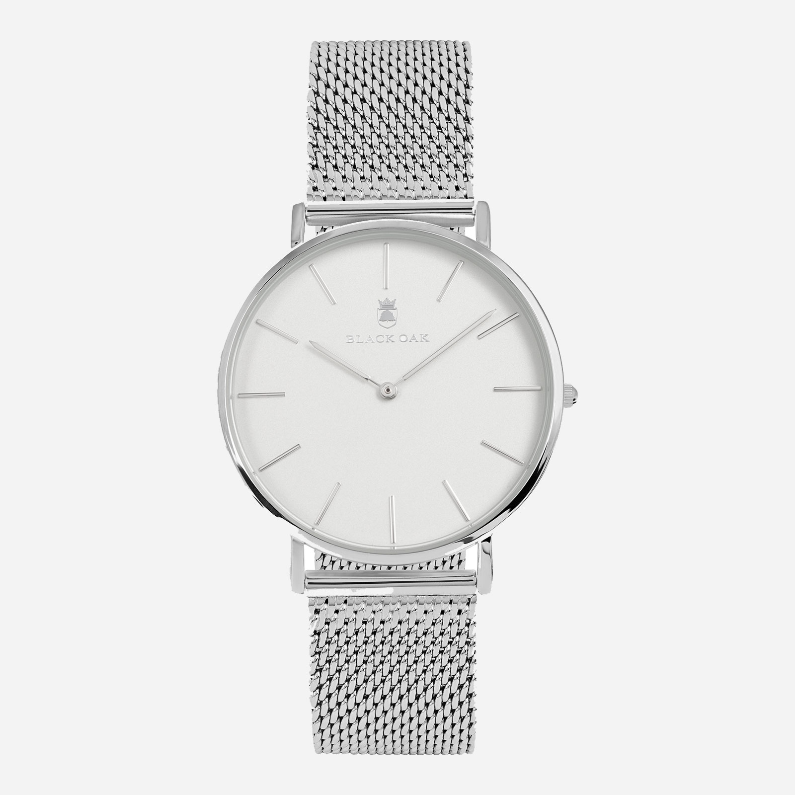 Black Oak Gerardii herrklocka - silver/vit, 41 mm