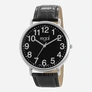 Regal herrklocka - svart band, silverton/svart, 40 mm