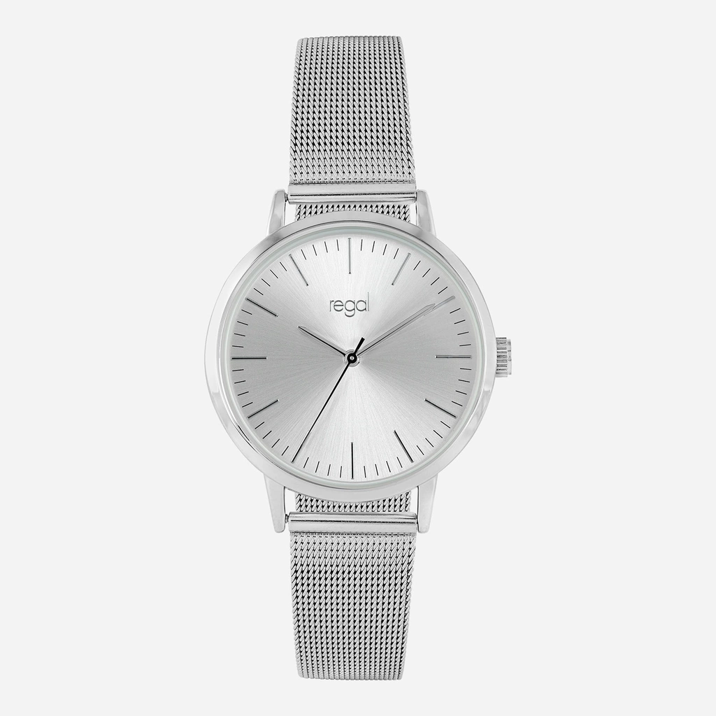 Regal damklocka - meshband, silverton/vit, 36mm