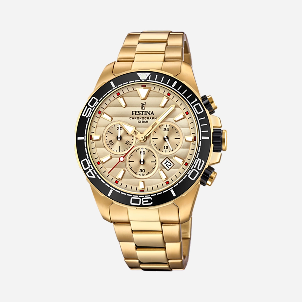 Festina F20364/1 Prestige - herrklocka stål/guldton, 44mm