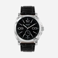 Regal herrklocka - svart band, silver/svart, 40 mm