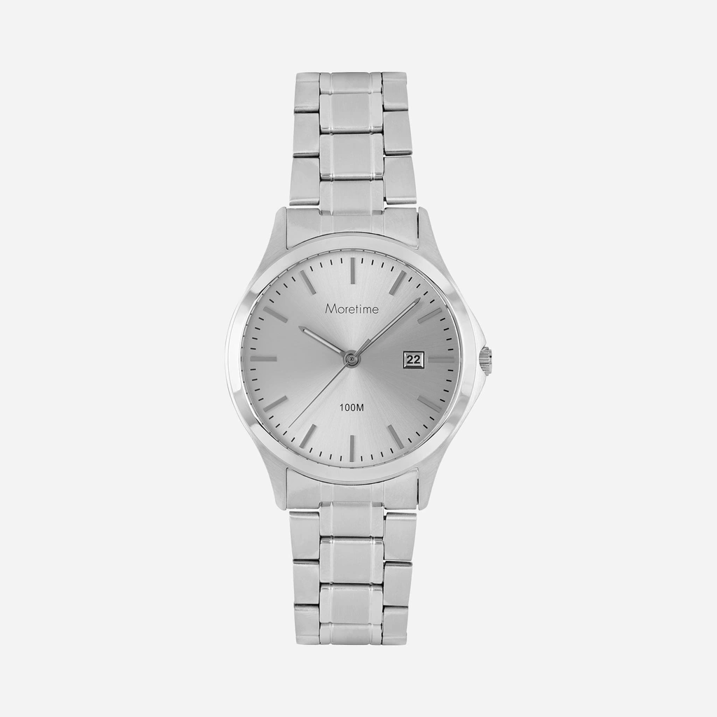 Moretime herrklocka - metallband, silver, 39 mm