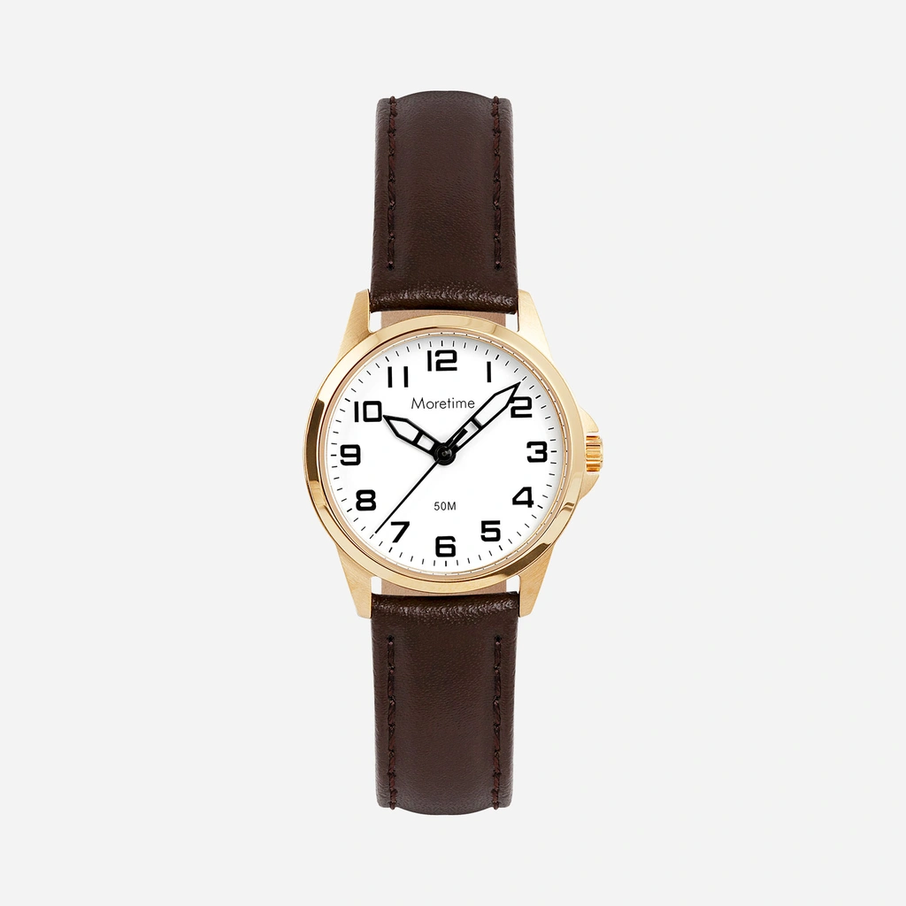 Moretime damklocka - guld/brun, 27 mm